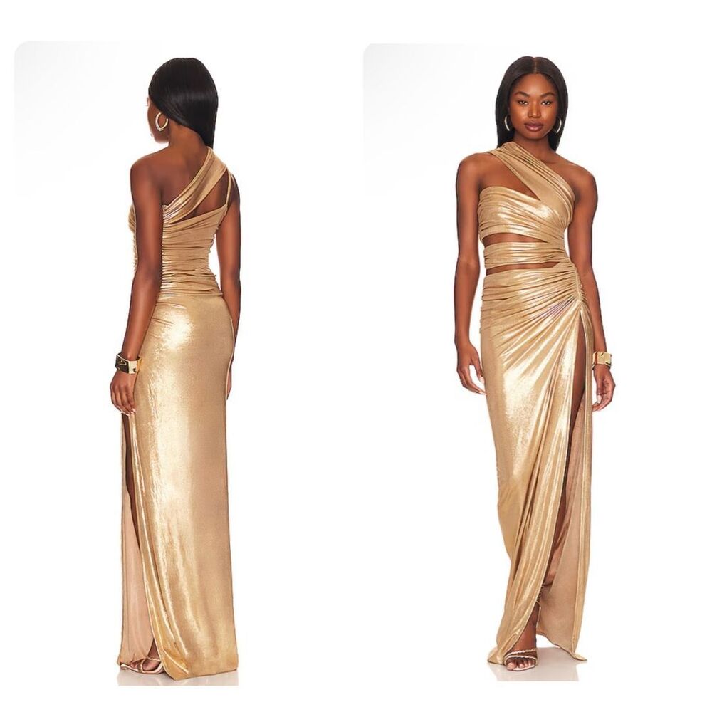 J.Angelique Cassia Dress in Metallic Gold Size S $351